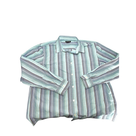 Michael Kors Other - Men's‎ Michael Kors Michael Long Sleeve Button Up Shirt Blue/Green Stripe XXL